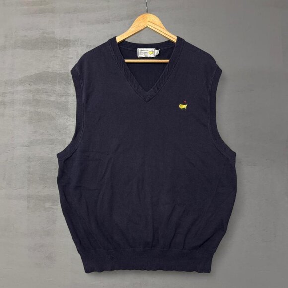 Vintage Master’s Navy Blue 100% Cotton V-Neck Sweater Vest XXL - Picture 1 of 5